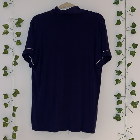 Woman's SIORO Navy Button Down PJ/Sleepwear Top M - Picture 7 of 9